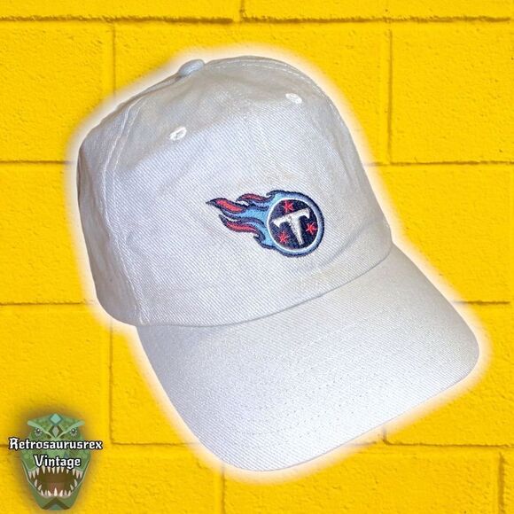 VINTAGE 00’s Tennessee Titans Khaki Denim Embroidered Fundamental Hat, One Size - Picture 2 of 7